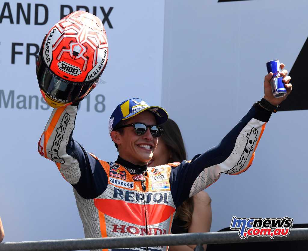 Marc Marquez on the podium